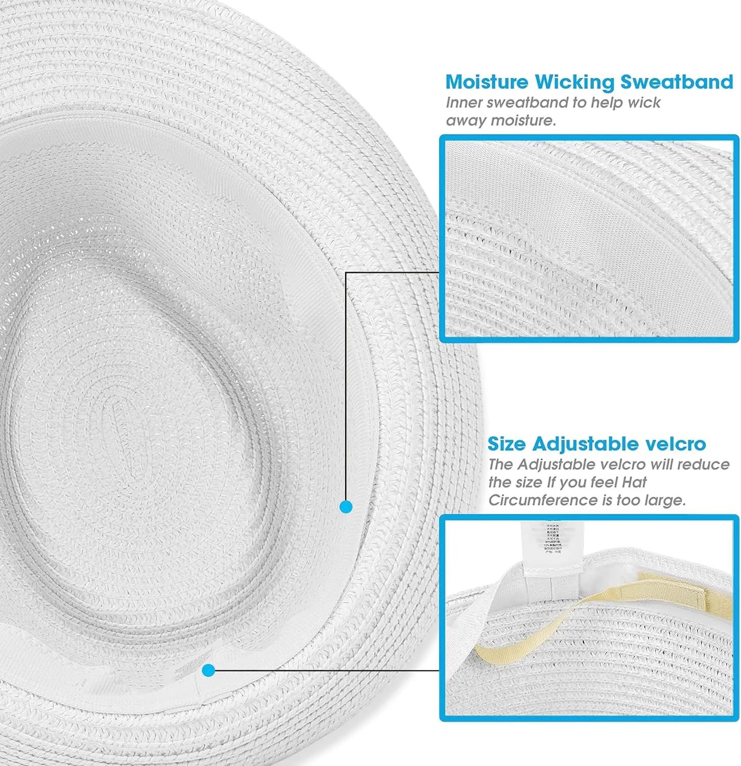 Straw Fedora Hat for Women Men Packable Short Brim Roll Up Trilby Hat Panama Summer Beach Sun Hat UPF 50 