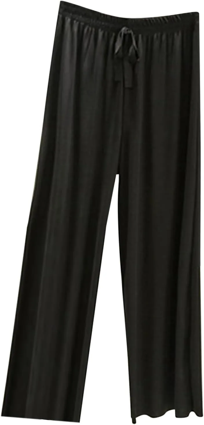 Summer Baggy Long Pants for Women Relaxed Fit Wide Leg Lounge Trousers Casual Elastic Waist Sweatpants for Teen Girls