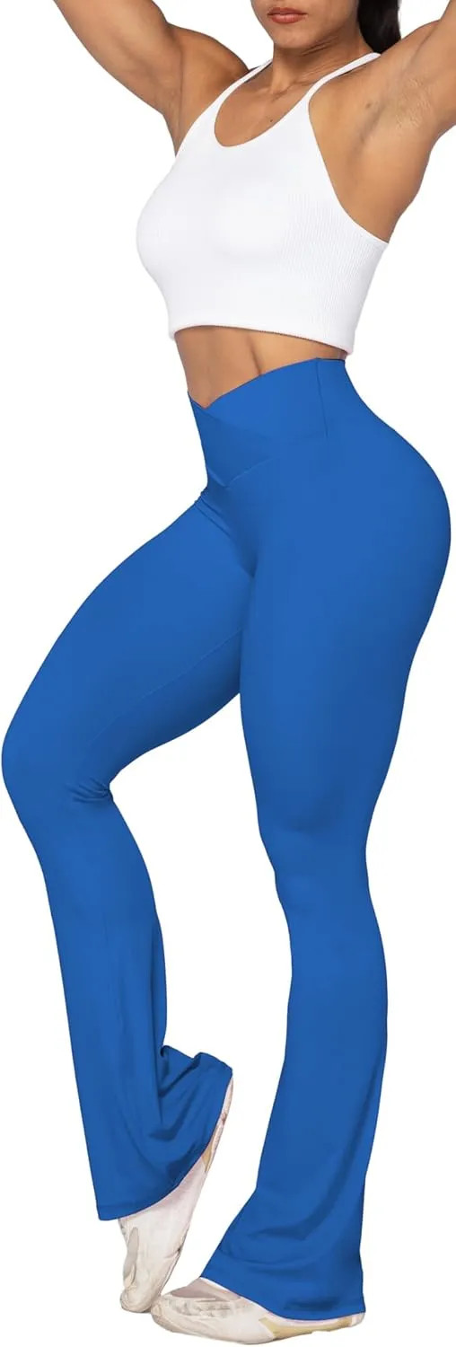 Sunzel Flare Leggings, Crossover Yoga Pants with Tummy Control, High-Waisted and Wide Leg