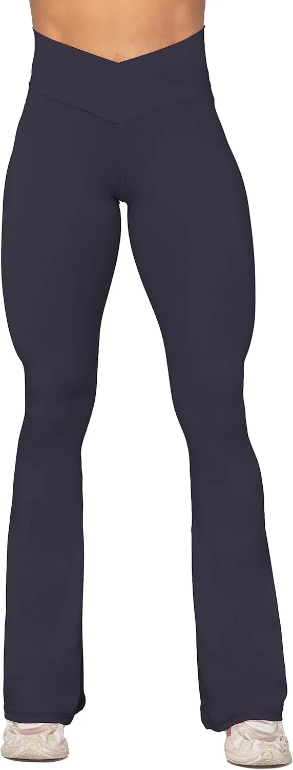Sunzel Flare Leggings, Crossover Yoga Pants with Tummy Control, High-Waisted and Wide Leg