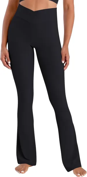 Sunzel Hidden Butt Lifting Scrunch Flare Leggings for Women High Waist No Front Seam Tummy Control Mini Flared Yoga Pants