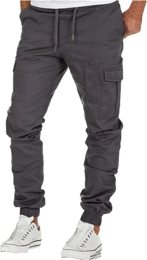 SUWBMHWE Mens Cargo Pants Muti-Pockets Jogger Work Chino Slim Fit Casual Pants Hiking Work Sweatpants