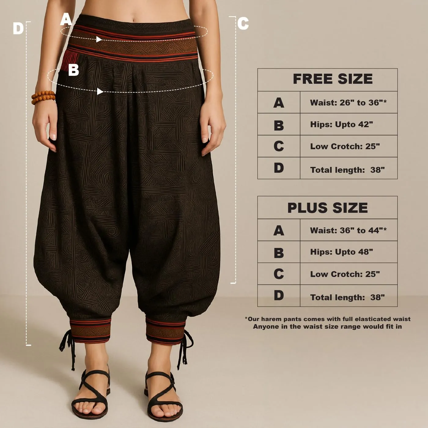 The Veshti Company Women's Printed Summer Harem Pants, Cotton Boho Hippie Casusal Oversized Palazzo Joggers for Women