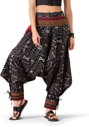 The Veshti Company Women's Printed Summer Harem Pants, Cotton Boho Hippie Casusal Oversized Palazzo Joggers for Women