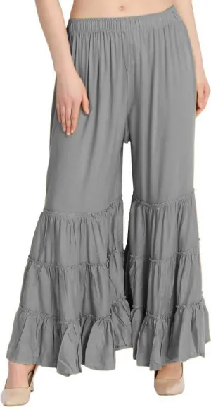 TNQ Women's Rayon Relaxed Flared Garara-Sharara Free Size (28" to 38")