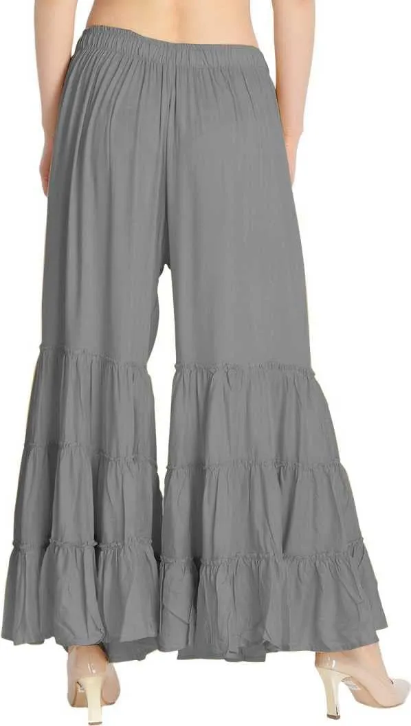 TNQ Women's Rayon Relaxed Flared Garara-Sharara Free Size (28" to 38")