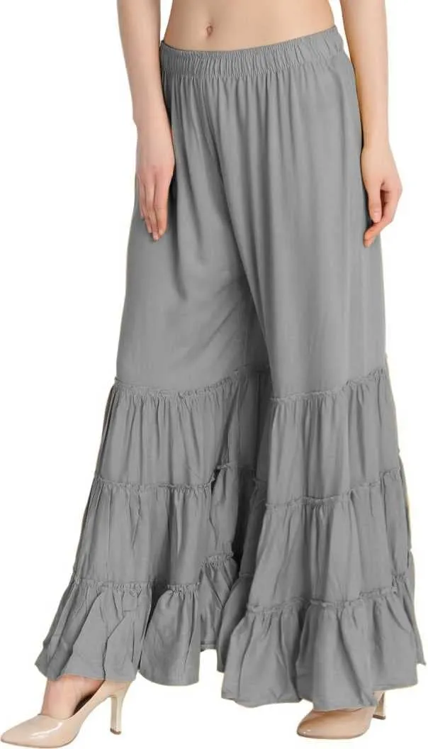 TNQ Women's Rayon Relaxed Flared Garara-Sharara Free Size (28" to 38")