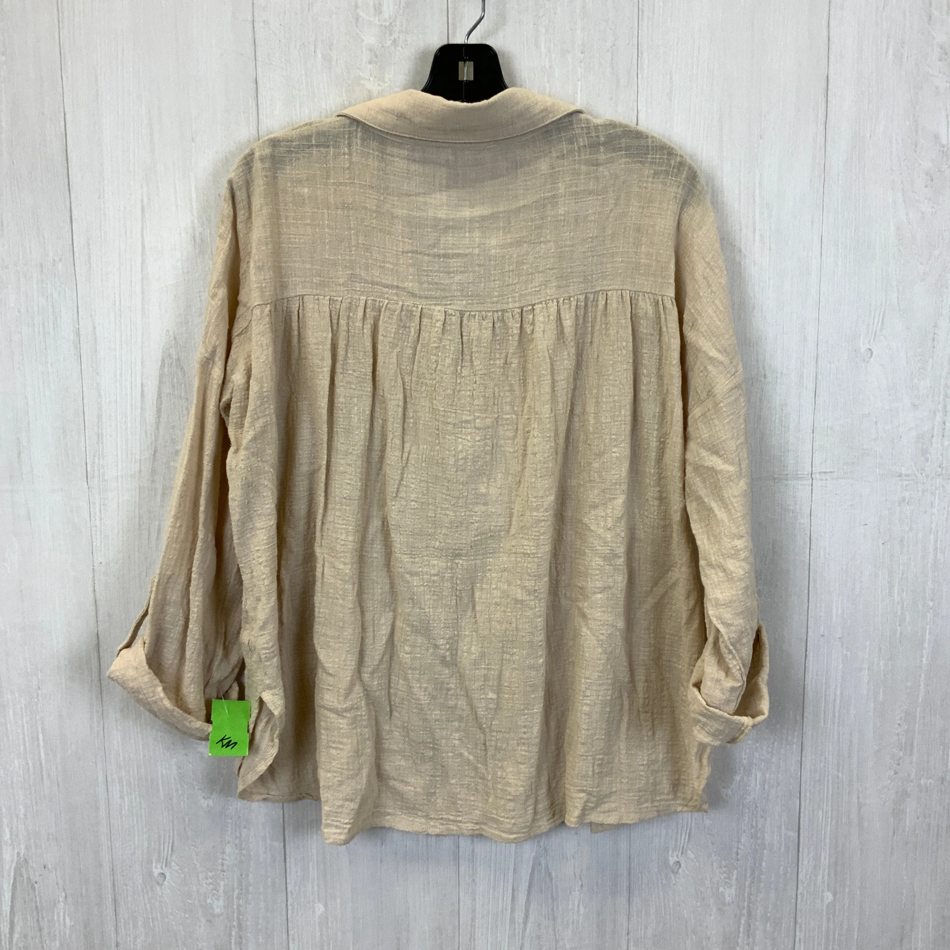 Top 3/4 Sleeve By Umgee In Beige, Size:L
