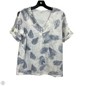 Top Short Sleeve By Sienna Sky In Blue & White, Size: L
