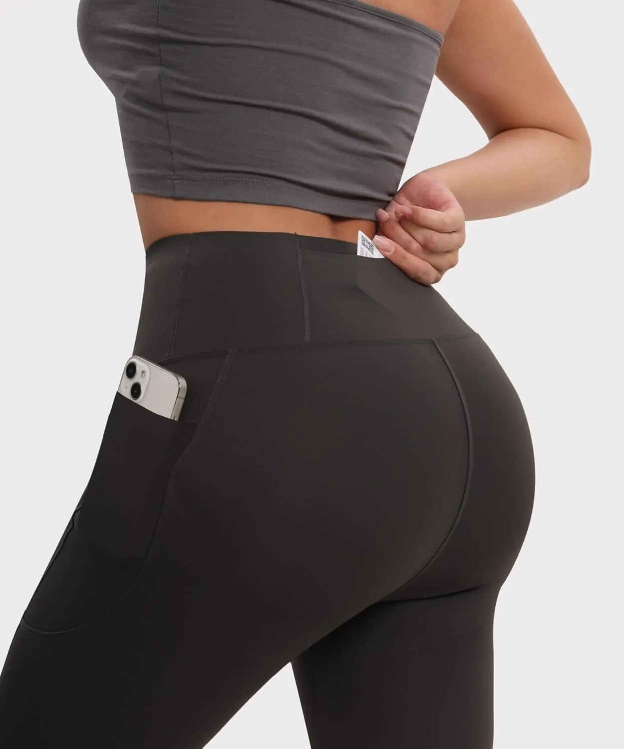 Tummy Control Compression Leggings with Pockets Butt Lifting High Waist Pants for Women