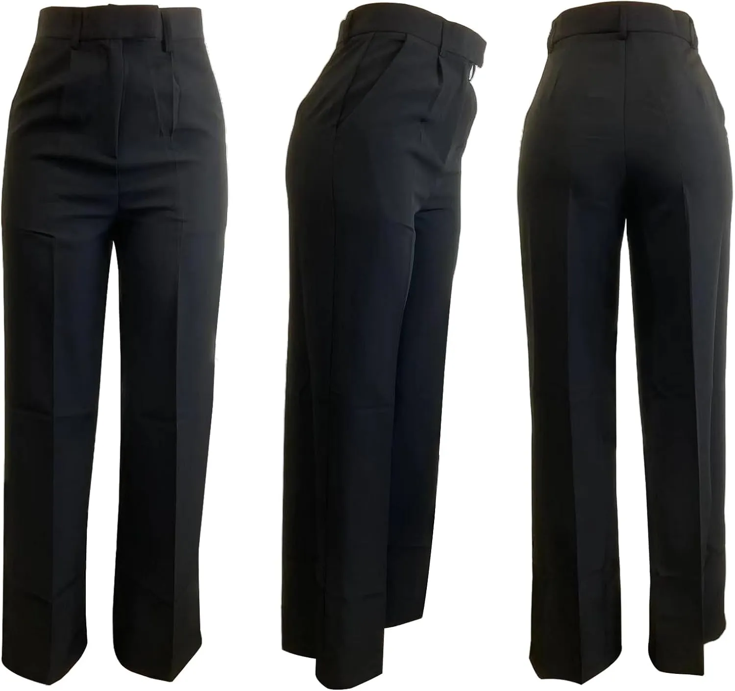 Unybwonn Women Wide Leg Dress Pants High Waisted Straight Leg Business Slacks Work Pants Casual Button Down Trousers