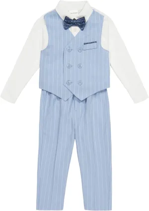 Van Heusen Baby Boys' 4-Piece Formal Set, Vest, Pants, Collared Dress Shirt, and Tie