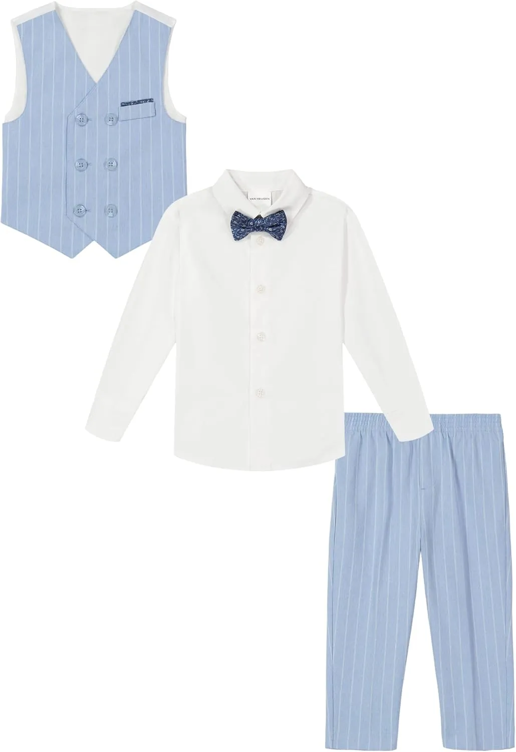 Van Heusen Baby Boys' 4-Piece Formal Set, Vest, Pants, Collared Dress Shirt, and Tie