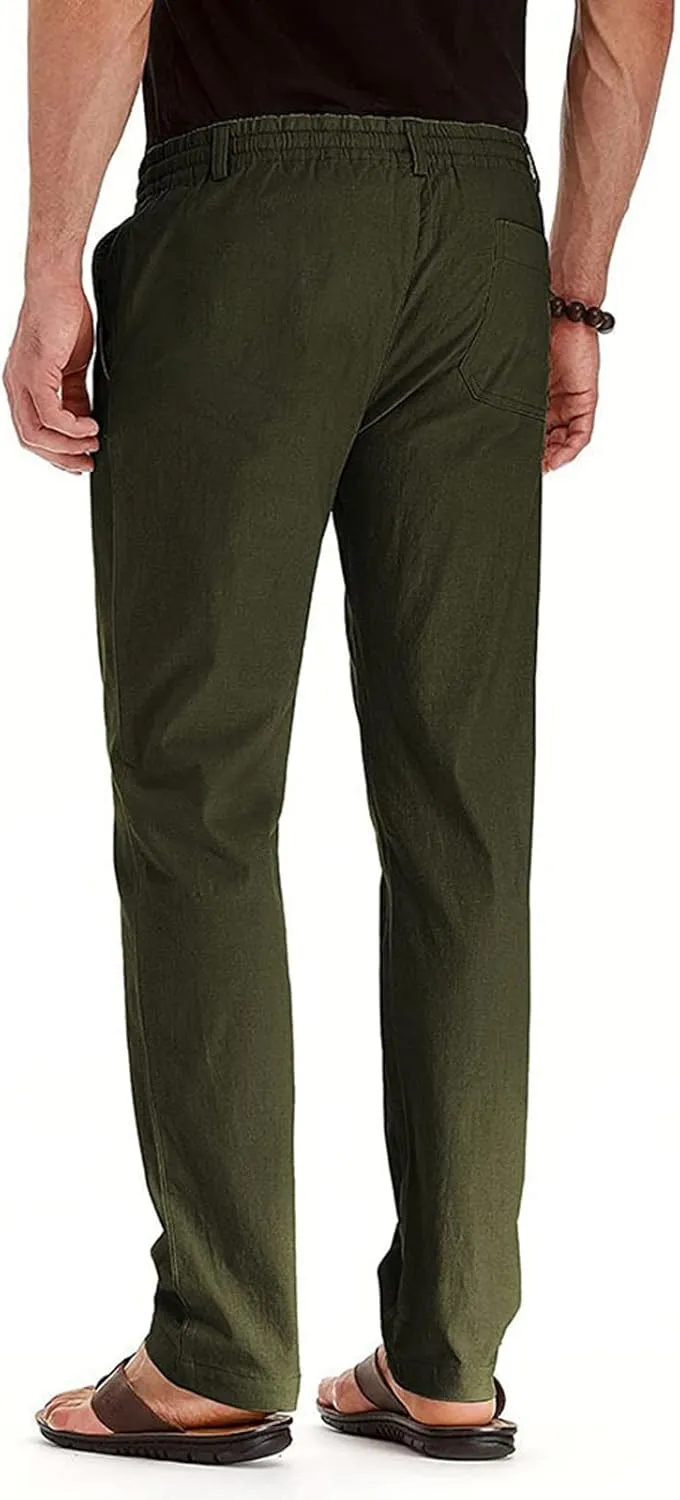 Vickyleb Men's Hiking Pants Relaxed Fit Lightweight Quick Dry Stretch Joggers Running Workout Casual Drawstring Trousers