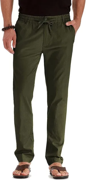 Vickyleb Men's Hiking Pants Relaxed Fit Lightweight Quick Dry Stretch Joggers Running Workout Casual Drawstring Trousers