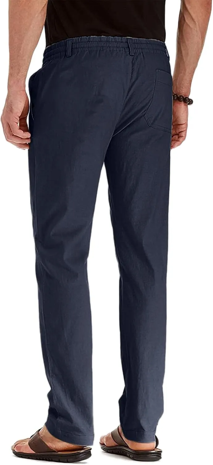 Vickyleb Men's Hiking Pants Relaxed Fit Lightweight Quick Dry Stretch Joggers Running Workout Casual Drawstring Trousers