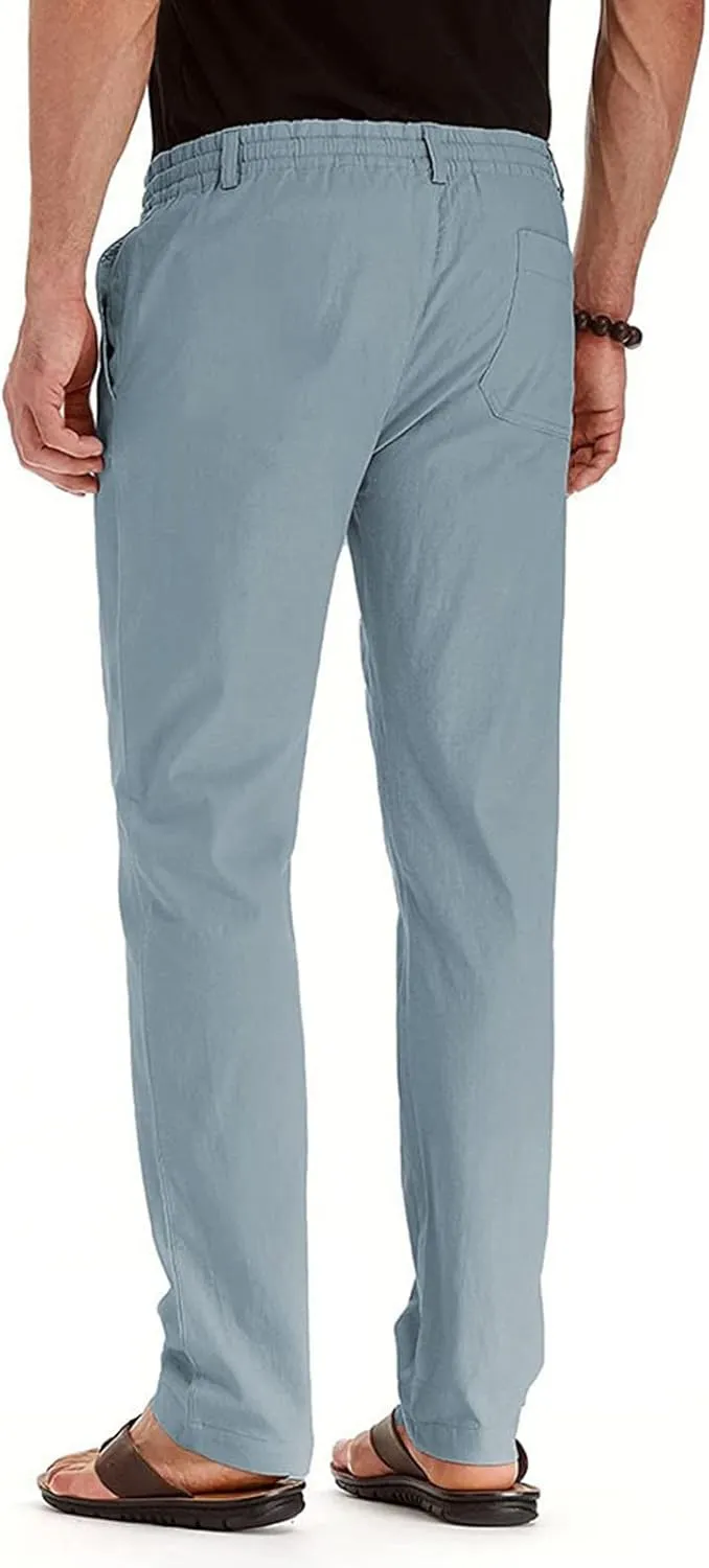 Vickyleb Men's Hiking Pants Relaxed Fit Lightweight Quick Dry Stretch Joggers Running Workout Casual Drawstring Trousers