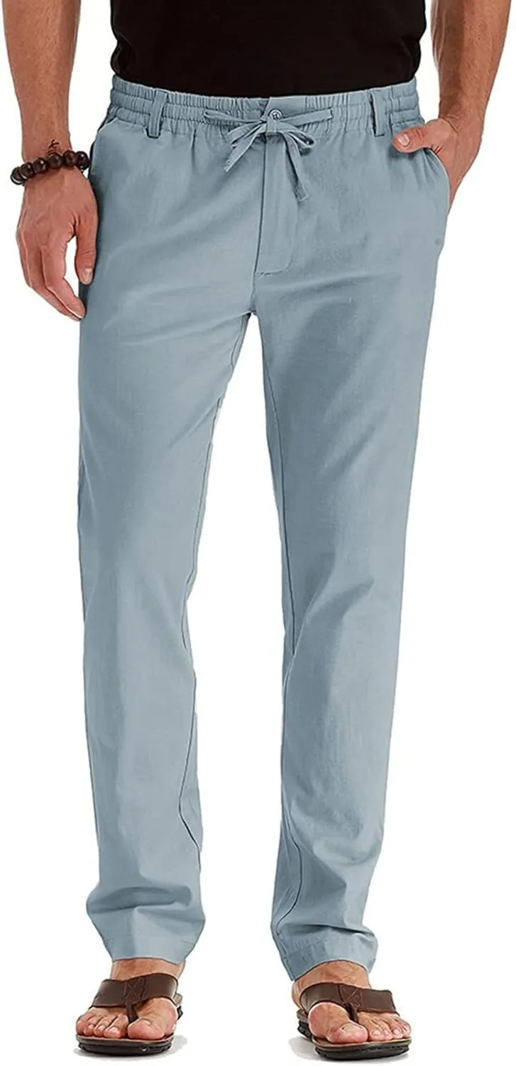 Vickyleb Men's Hiking Pants Relaxed Fit Lightweight Quick Dry Stretch Joggers Running Workout Casual Drawstring Trousers
