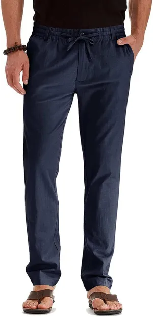 Vickyleb Men's Hiking Pants Relaxed Fit Lightweight Quick Dry Stretch Joggers Running Workout Casual Drawstring Trousers