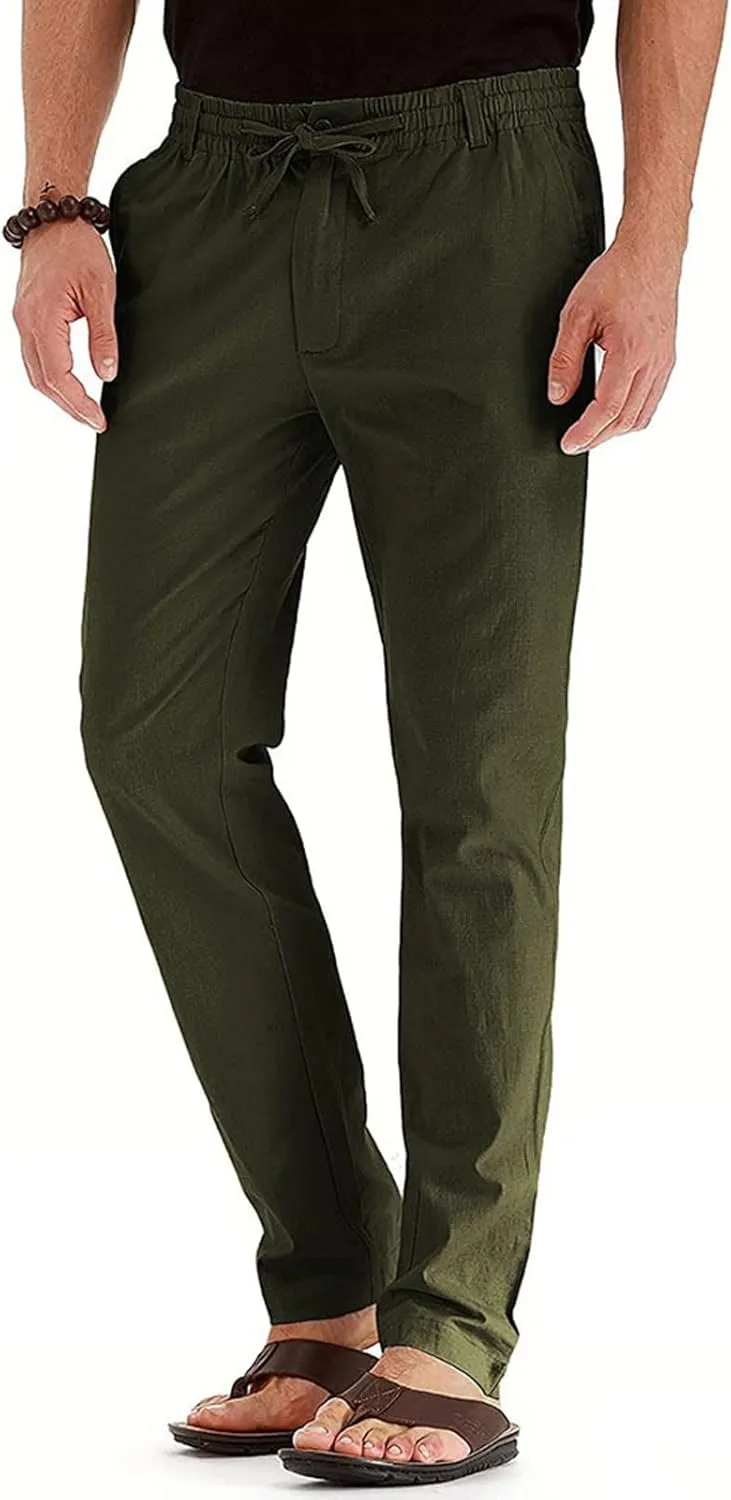 Vickyleb Men's Hiking Pants Relaxed Fit Lightweight Quick Dry Stretch Joggers Running Workout Casual Drawstring Trousers