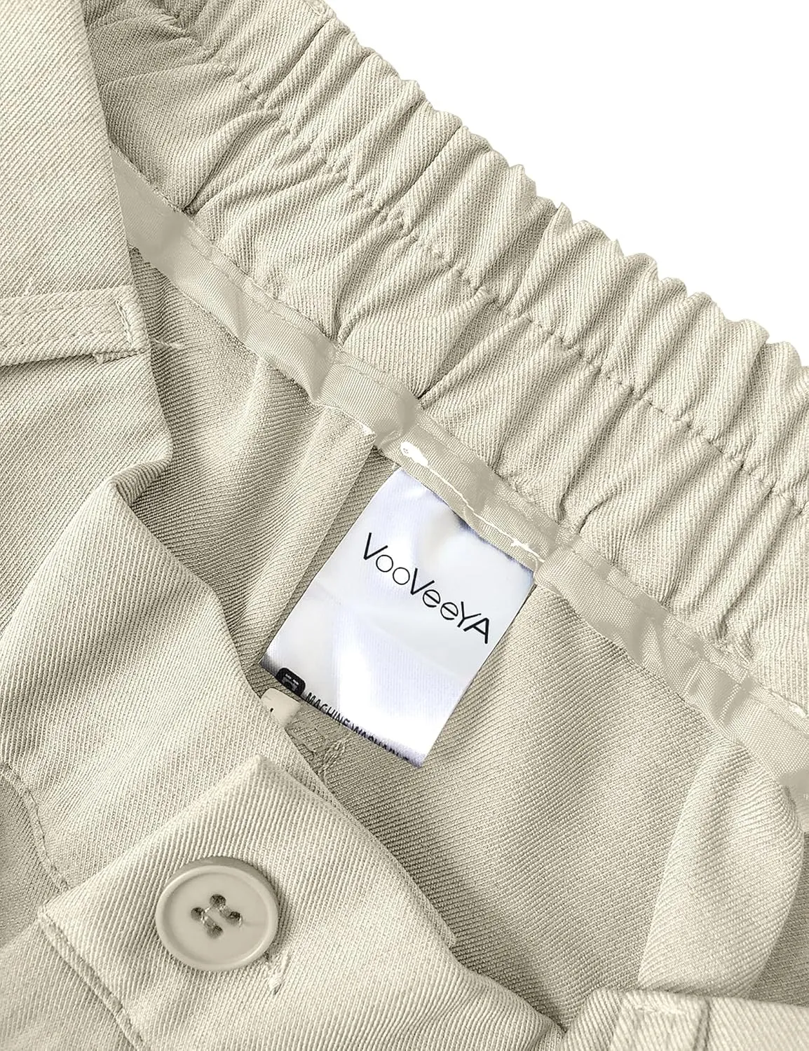 VOOVEEYA Casual Wide Leg Pants for Women - Elastic High Waisted Dress Pants for Business Work Comfy Slacks Trousers Suit