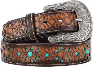 Western Belts for Women Men Vintage Men's Country Belt for Jeans Cowgirl Cowboy Christmas Gifts