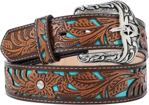 Western Belts for Women Men Vintage Men's Country Belt for Jeans Cowgirl Cowboy Christmas Gifts