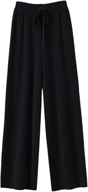 Women Cashmere Pants Knitted Loose Cashmere Wide Leg Pants