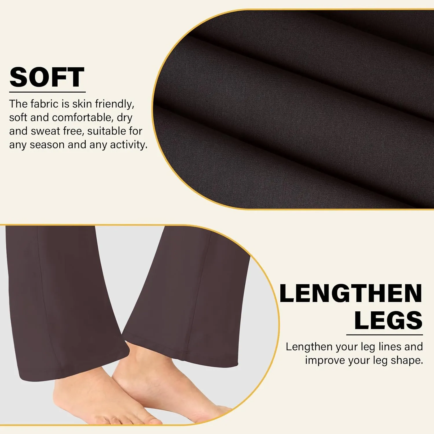 Women's Flare Yoga Pants - Crossover High Waisted Bootcut Leggings Bell Bottom Jazz Dress Pants Workout Gym Leggings