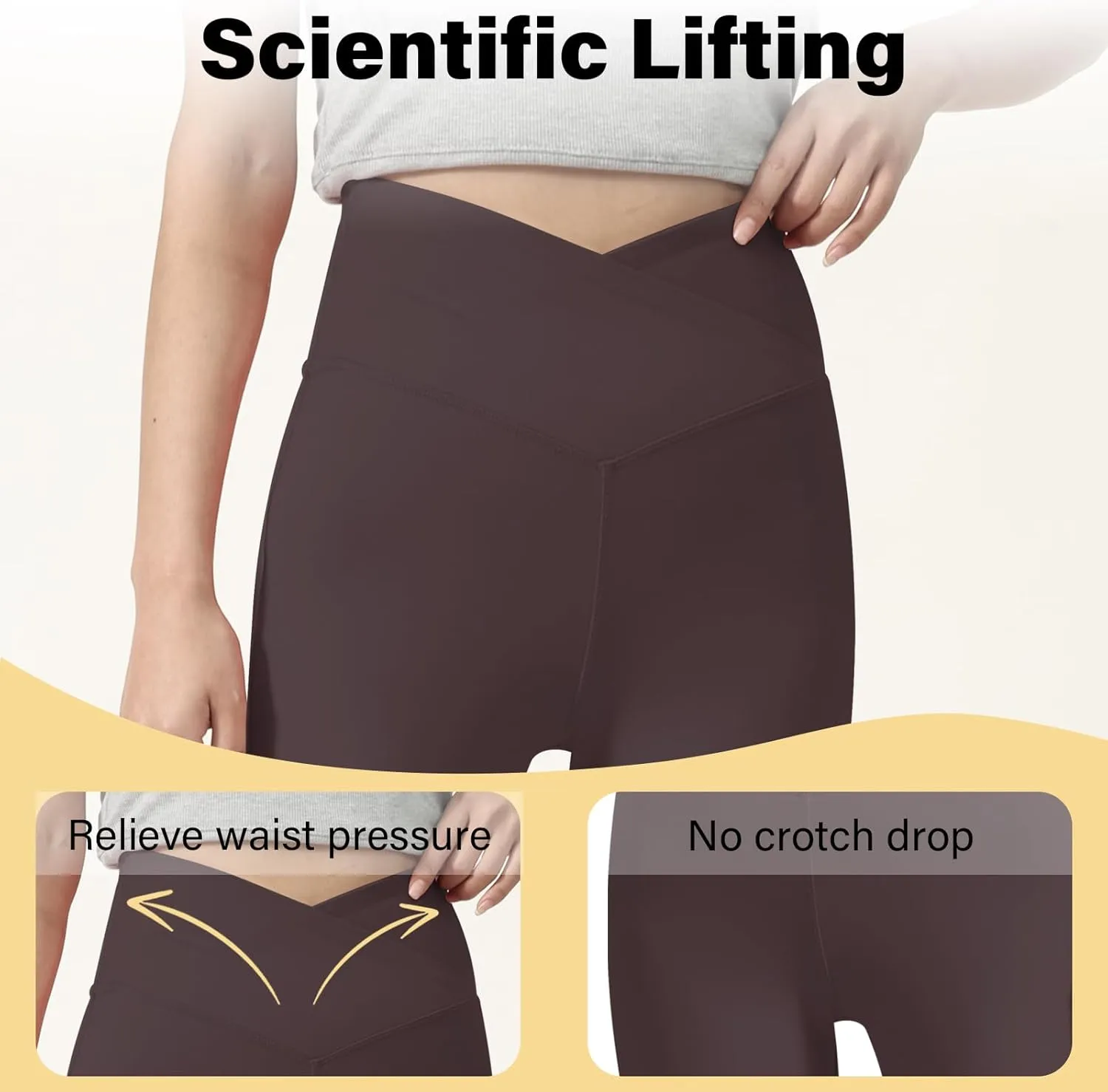 Women's Flare Yoga Pants - Crossover High Waisted Bootcut Leggings Bell Bottom Jazz Dress Pants Workout Gym Leggings