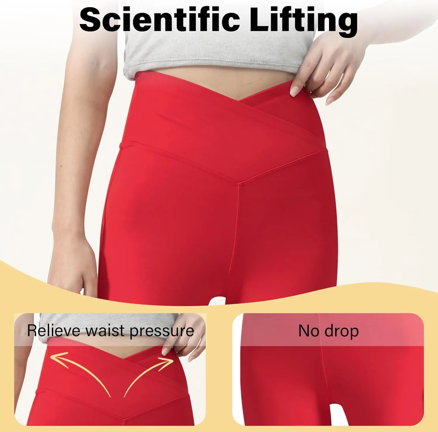 Women's Flare Yoga Pants - Crossover High Waisted Bootcut Leggings Bell Bottom Jazz Dress Pants Workout Gym Leggings