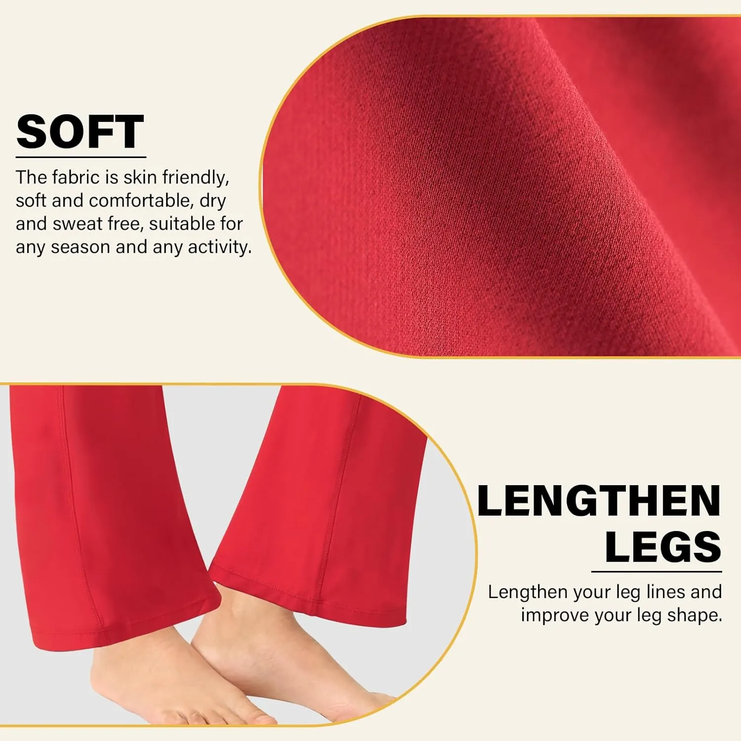Women's Flare Yoga Pants - Crossover High Waisted Bootcut Leggings Bell Bottom Jazz Dress Pants Workout Gym Leggings