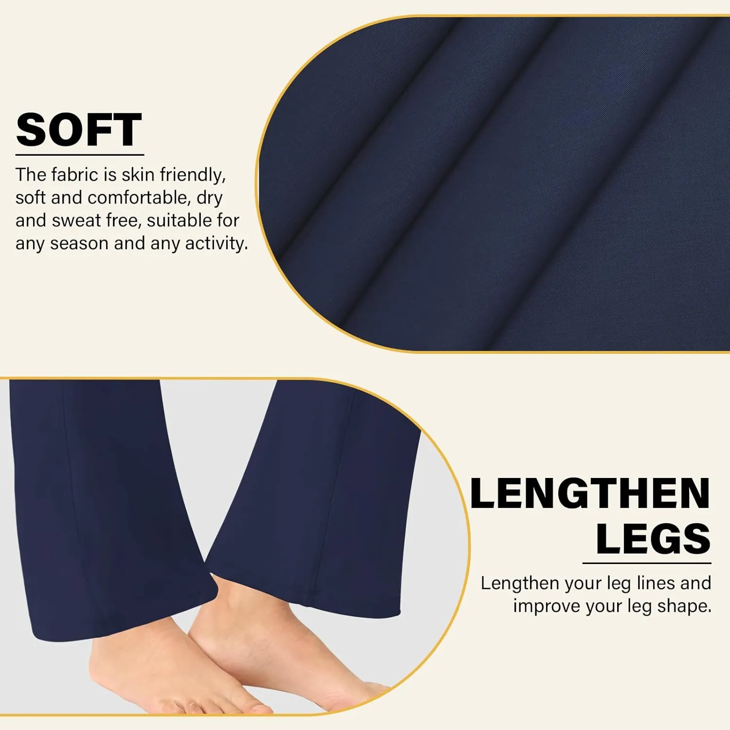 Women's Flare Yoga Pants - Crossover High Waisted Bootcut Leggings Bell Bottom Jazz Dress Pants Workout Gym Leggings