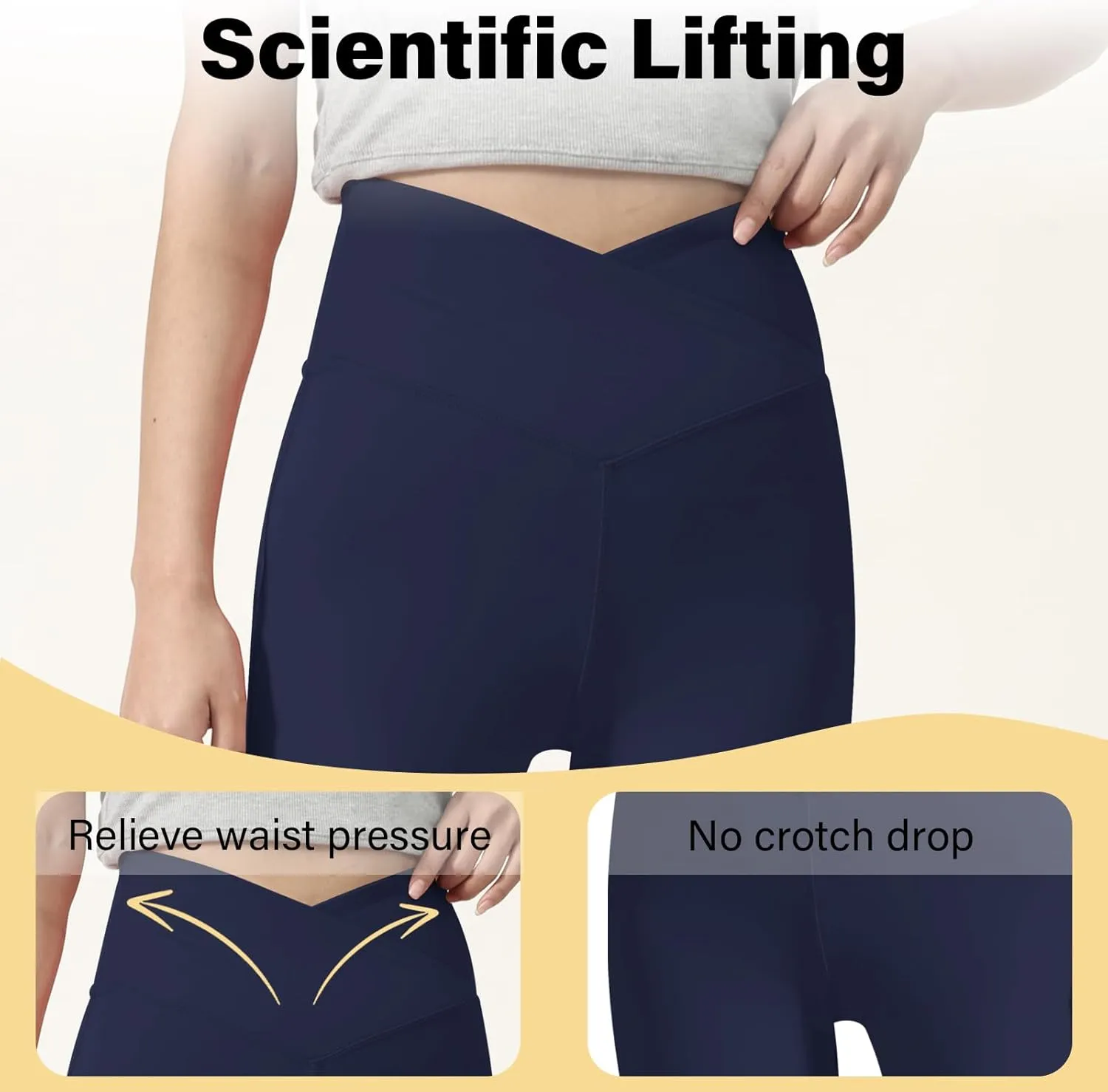 Women's Flare Yoga Pants - Crossover High Waisted Bootcut Leggings Bell Bottom Jazz Dress Pants Workout Gym Leggings