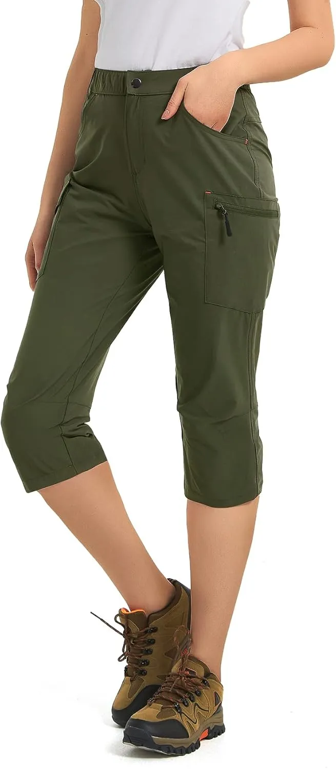 Women's Outdoor Hiking Pants With Cargo Pockets - Quick Dry UPF 50  Water-Resistant Athletic Pants for Camping and Workout