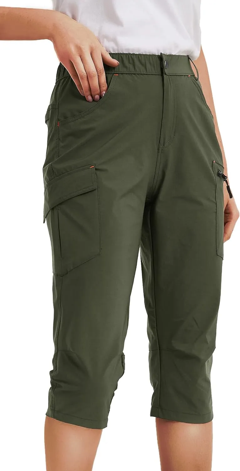 Women's Outdoor Hiking Pants With Cargo Pockets - Quick Dry UPF 50  Water-Resistant Athletic Pants for Camping and Workout