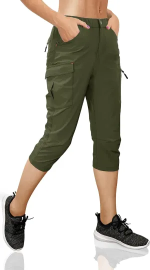 Women's Outdoor Hiking Pants With Cargo Pockets - Quick Dry UPF 50  Water-Resistant Athletic Pants for Camping and Workout
