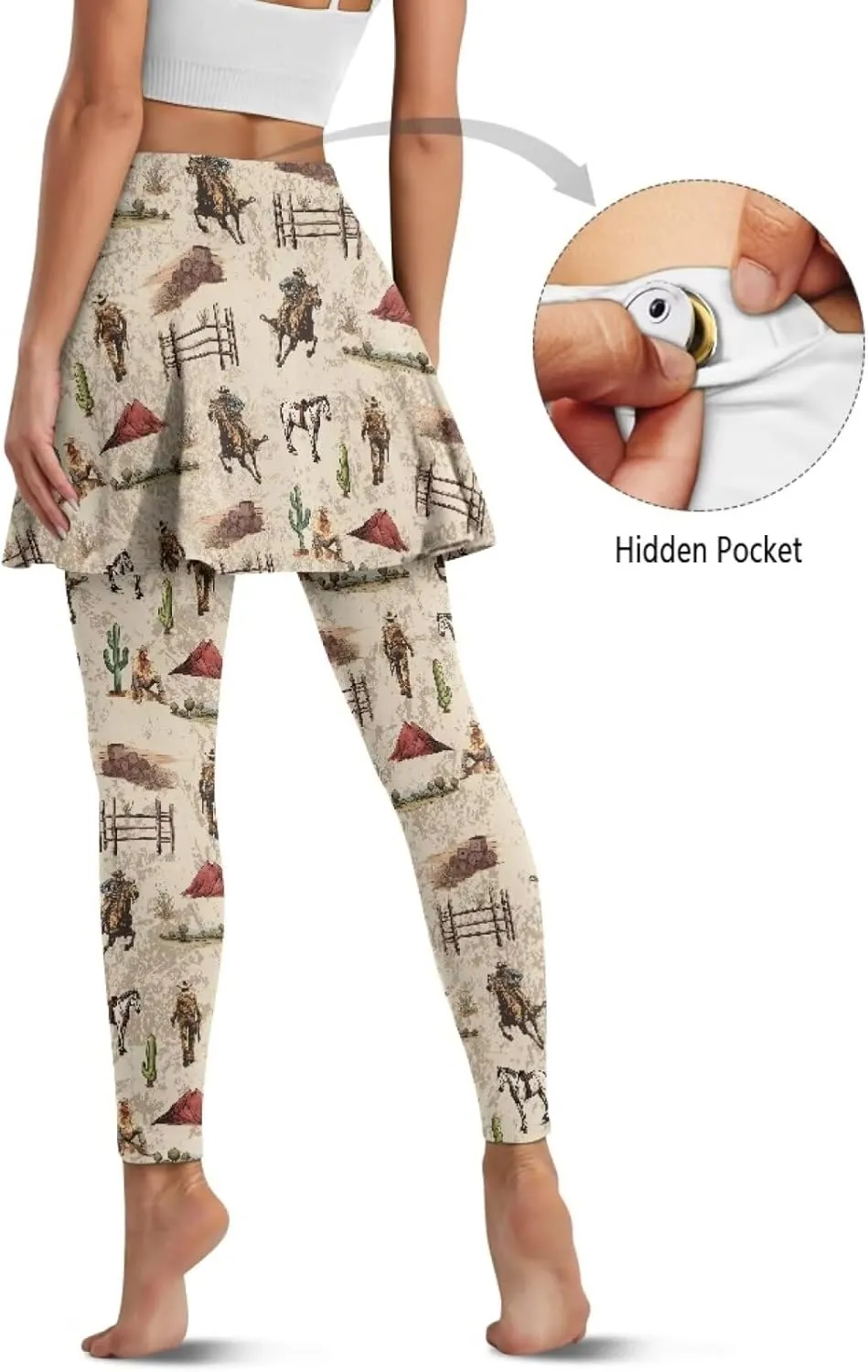 Women's Skirted Legging High Waisted Tennis Skirt Pants Set Pleated Skort Athletic Golf Clothes for XS-3XL