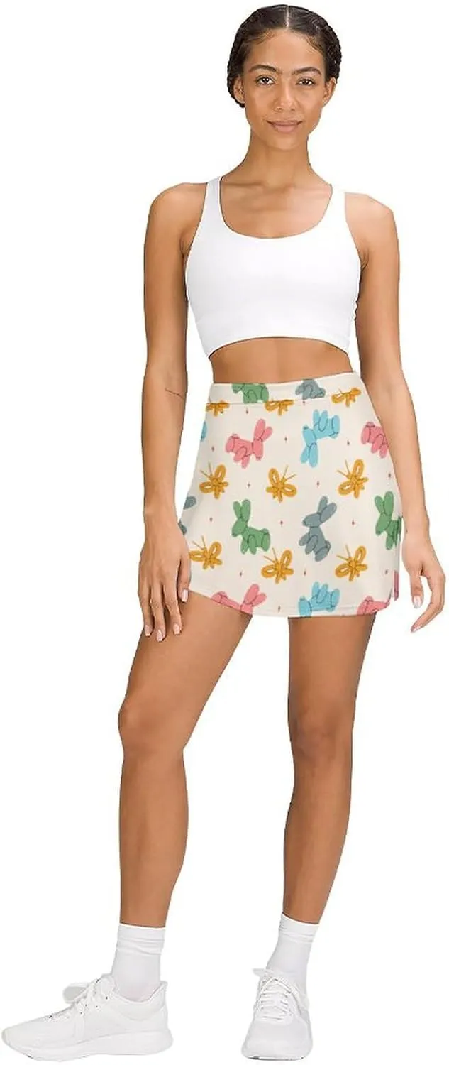 Women's Tennis Skirt Anti-Peek Workout Skorts with Built-in Shorts Pocket for Gym Golf Running