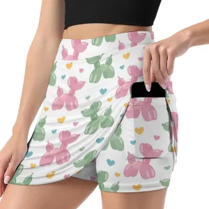 Women's Tennis Skirt Anti-Peek Workout Skorts with Built-in Shorts Pocket for Gym Golf Running