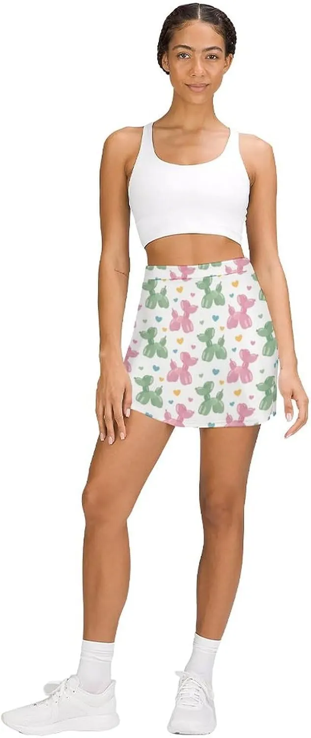 Women's Tennis Skirt Anti-Peek Workout Skorts with Built-in Shorts Pocket for Gym Golf Running