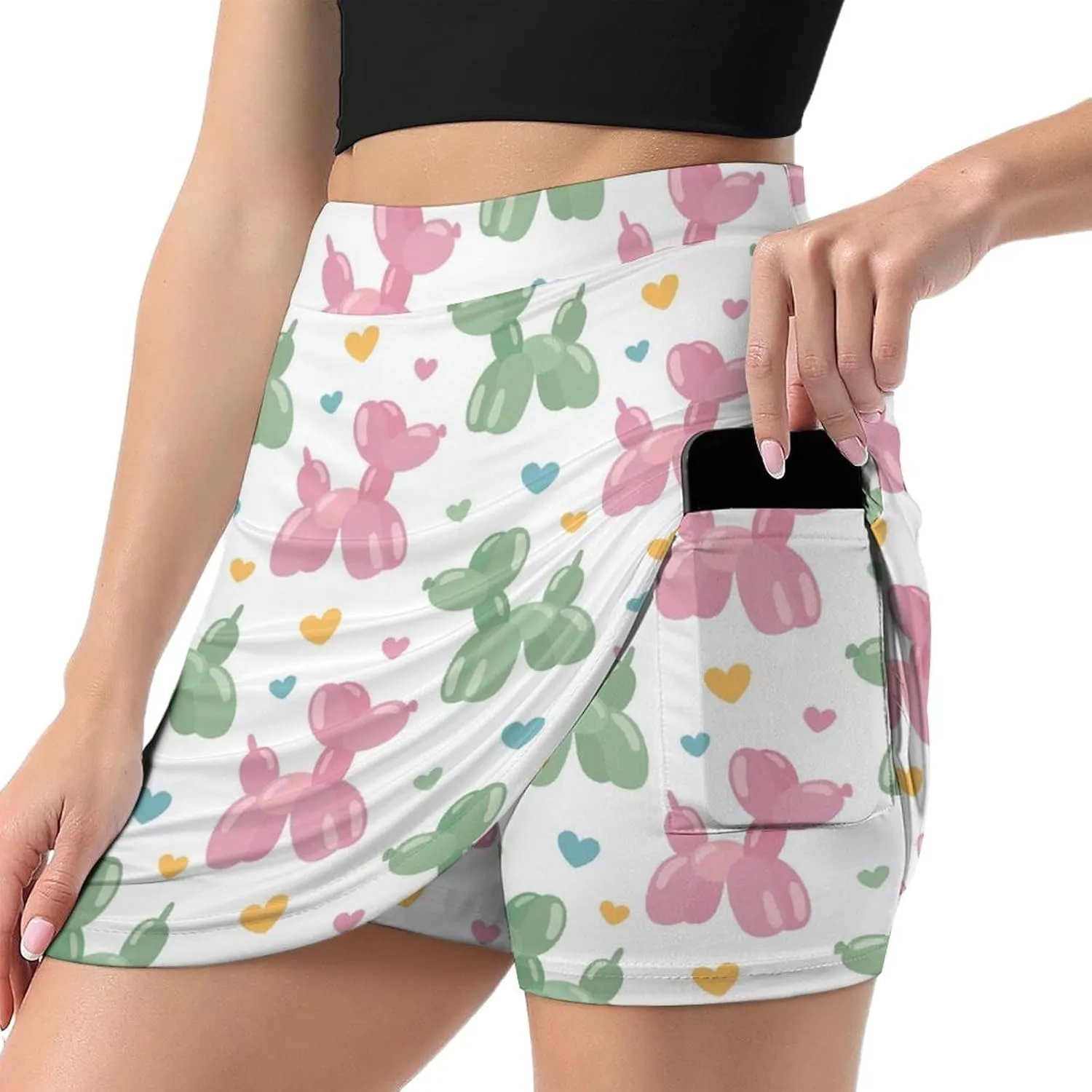 Women's Tennis Skirt Anti-Peek Workout Skorts with Built-in Shorts Pocket for Gym Golf Running