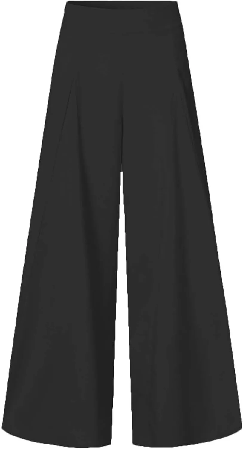 Womens Wide Leg High Waist Wide Leg Pants Casual Pants Comfy Pockets Relaxed Trousers Misses Business Suits