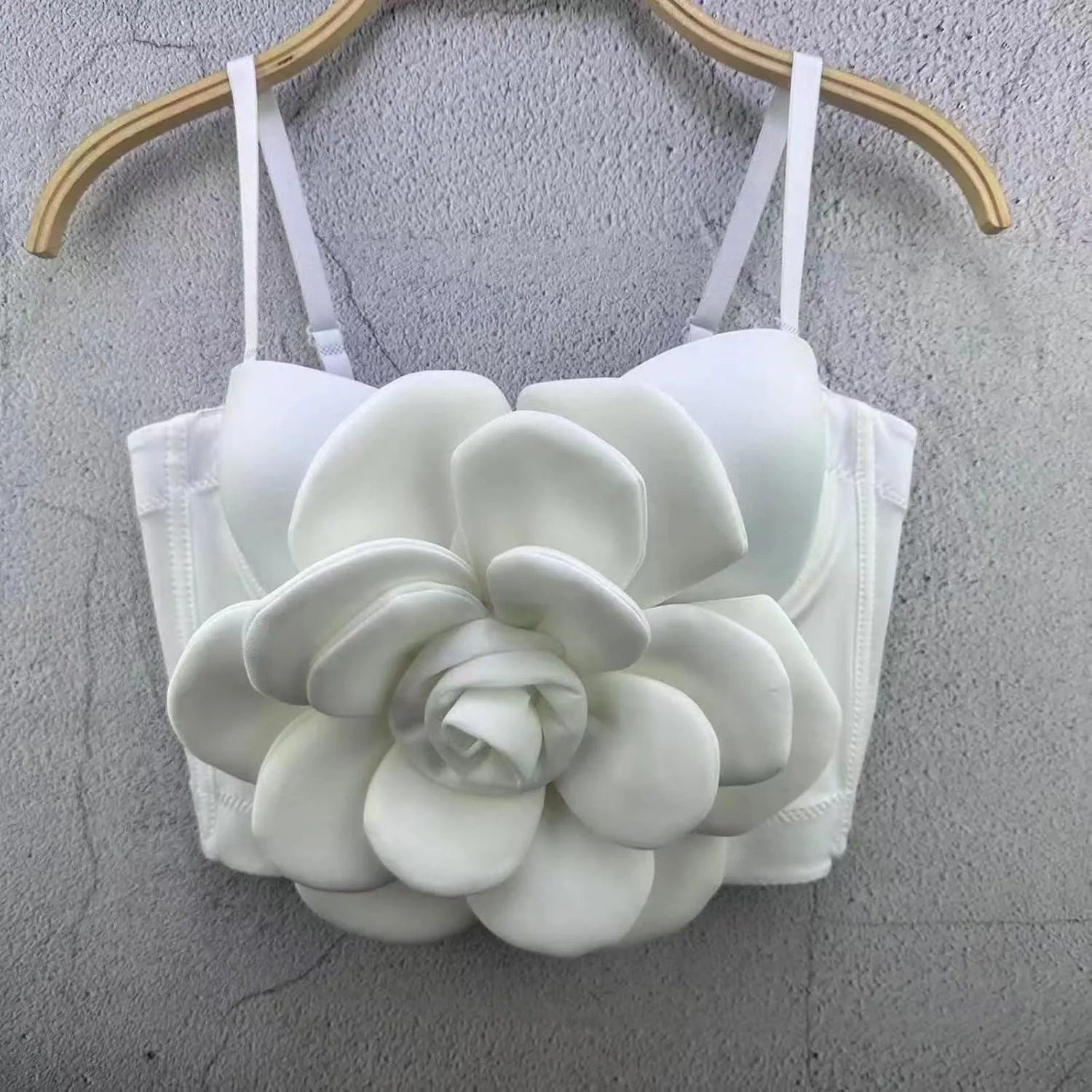 Y2k Women's 3d Flower Top Open Back Sleeveless Crop Tops Going Out Camisole Tank Floral Roses Crop Corset