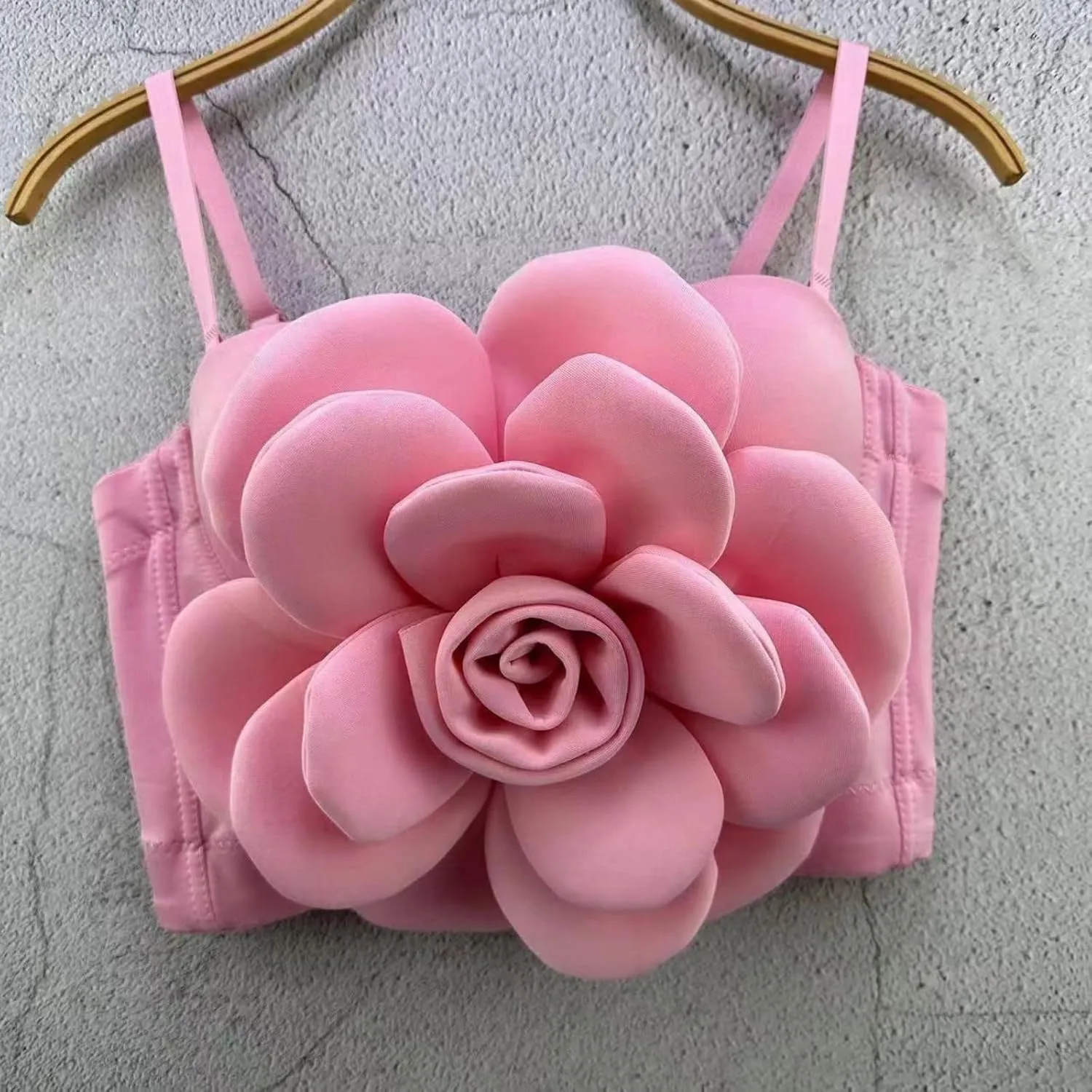 Y2k Women's 3d Flower Top Open Back Sleeveless Crop Tops Going Out Camisole Tank Floral Roses Crop Corset