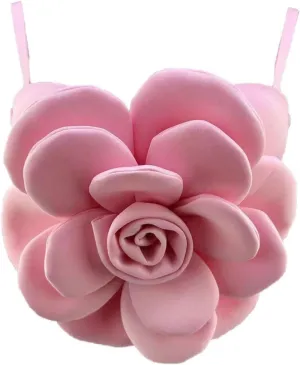 Y2k Women's 3d Flower Top Open Back Sleeveless Crop Tops Going Out Camisole Tank Floral Roses Crop Corset