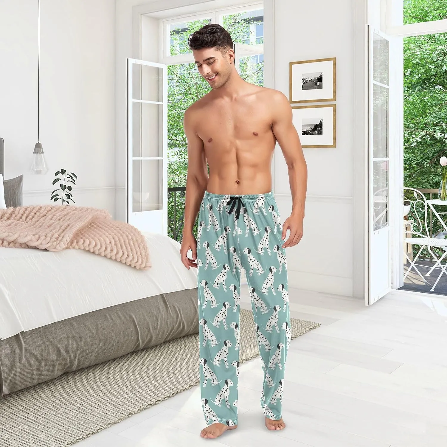 ZZKKO Pajamas Pants for Men, Men's Pajama Bottoms 100% Cotton PJ Lounge Sleepwear Pants for Mens With Pockets